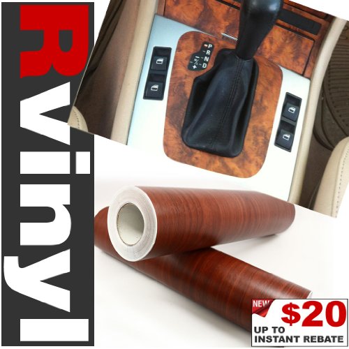 Vinyl Film Wrap Roll Sheet - 120" x 24" Red Oak Woodgrain