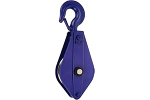DIRBUY Snatch Block - 2 Ton WLL - Snatch Block with Hook for 1/2 inch Wire Rope, 6 inch Sheave