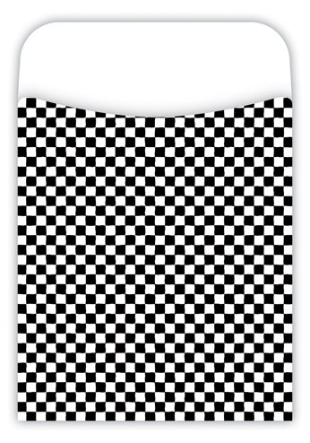 Barker Creek Pockets Labels, Black Checks (LL-1204)
