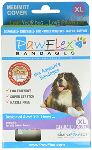 PawFlex Bandages Medimitt Bandage Cover for Pets, X-Large, 10 Covers