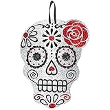 Amscan Day of The Dead Halloween Party Sugar Skull Hanging Sign Decoration, Multicolor, 12