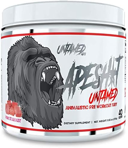 Untamed Labs Ape Sh*t, Pre-Workout Supplement, Immediate and Sustained Energy, Increased Performance and Endurance, Elevated Nitric Oxide Production, Pink Stardust, 40 Scoops