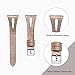 bayite Leather Bands Compatible with Fitbit Versa/Versa 2, Slim Wristband with Ventilated Hole Replacement Accessories Strap Versa Women Men, Rose Gold