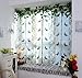 ICCO0 1 Piece Pastoral Tulle Window Roman Curtain Embroidered Sheer For Kitchen Living (B)