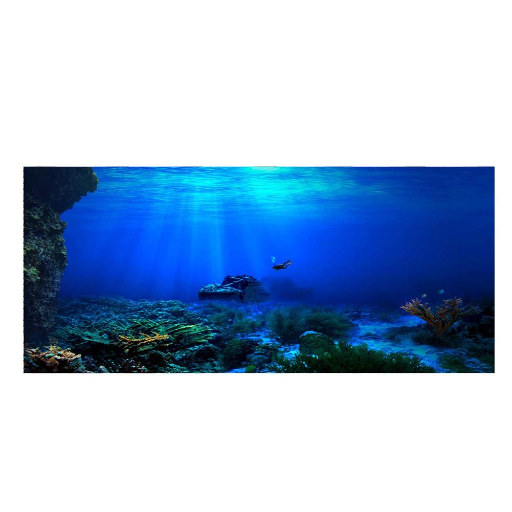 Aquarium Background, HD 3D Coral Reef Design, Waterproof PVC Material, 122 X 46cm, For Fish Tank Decoration, 2Pcs