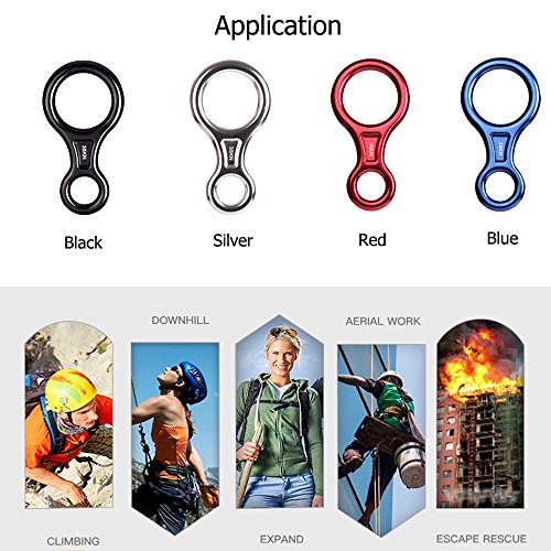 CdyBox 35KN Big 8 Titan Figure 8 Rescue Descender Belay Device for Mountain Climbing