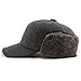 Comhats Mens Winter Wool Baseball Cap Earflap Hat Faux Fur Ear Flap Hat Fitted Hat Trapper Gray Grey