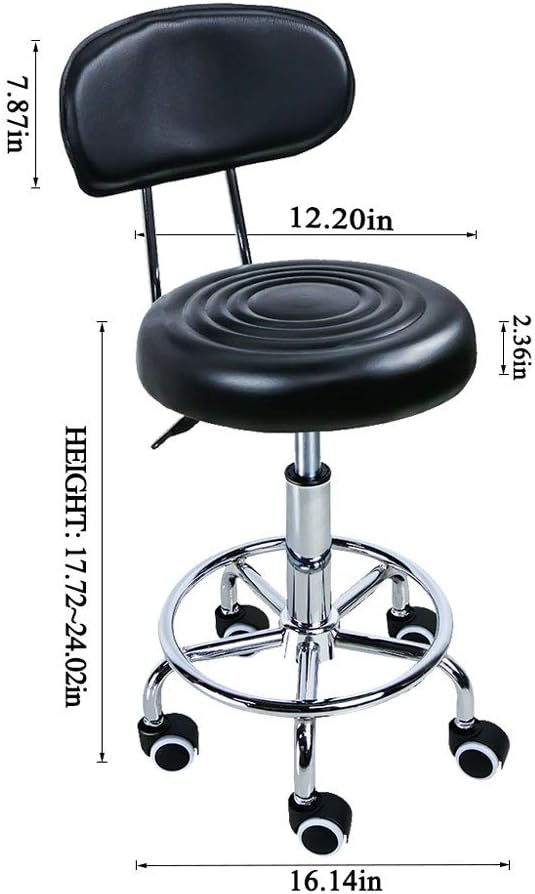 Swivel Salon Stool Chair,PBOHUZ Backrest Adjustable Hydraulic Chair with Rolling Wheels for Beauty Salon Spa Tattoo Massage Dental Clinic Office Art Studio …: Kitchen & Dining