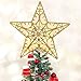 MAOYUE Christmas Tree Topper Lighted Tree Topper Vintage Christmas Star Tree Topper Battery Operated Built-in 10 LED Lights for Christmas Tree Decorations, Christmas Tree Ornaments