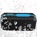 Ecandy Waterproof Wireless Speakers,Unbreak waterproof Shockproof Bluetooth Stereo Speakers,Outdoor Speakers for Climbing,Cycling, Hiking (Black/Blue)