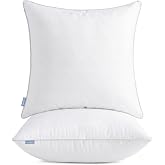 Leeden 18x18 Pillow Inserts Set of 2-18 Inch Home Decor Pillow Insert, Soft Fluffy Square Cushion Inserts for Couch &amp; Bed, White Pillow Insert Pair