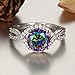 Psiroy Women's 925 Sterling Silver Elegant Infinity Band Rainbow Topaz Engagement Filled Ring