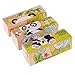 Rolimate Educational Preschool Forest Animal Wooden Cube Block Jigsaw Puzzles - Kangaroo Ostrich Camels Apes Snakes Panda, Birthday gift toy for Age 1 2 3 4 5 6 7 Years Old and Up Toddlers Kids Baby