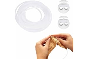 HARFINGTON 1 Set Stitch Stopper Kit 8mm x 3.3 Yards Met PVC Knitting Cords with 2-Hole Plastic Cord Locks for Barber Stitch M