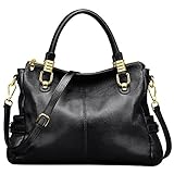 Jack&Chris Ladies Handbags and Purses Tote Bag for Women Leather Shoulder Bag, WB517 (Black)