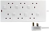 PRO ELEC PEL00028 6 Way Individually Switched Extension Lead 1m White