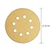 AUSTOR 60 Pcs Gold Sanding Discs, 5 Inch 8 Holes Dustless Hook and Loop 60/80/ 120/150/ 220/400 Grit Sandpaper Assortment for Random Orbital Sander