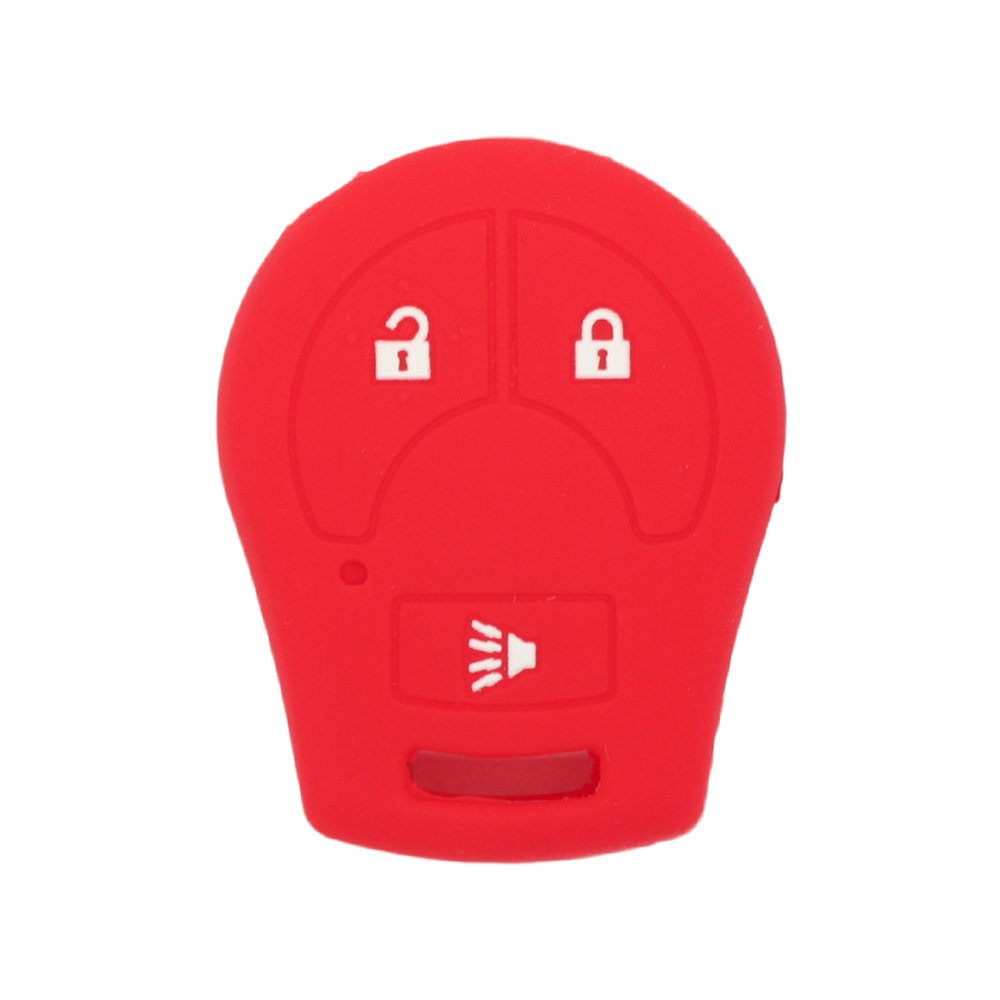 BROVACS Silicone Cover Protector Case Holder Skin Jacket Compatible with NISSAN 3 Button Remote Key Fob CV2506 Red