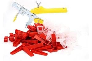Deuvuo Tile Leveling System Kit 1/16 Inch, 401 Pcs Leveling System, 300 Pcs Tile Leveling Clips, 100 Wedges And Pliers, Tile 