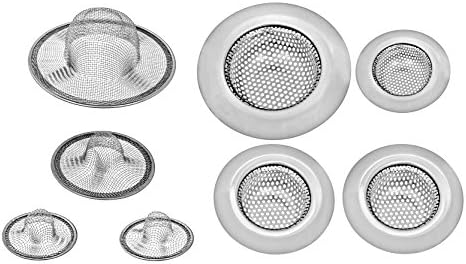 Stainless Steel Sink Strainer Set – 8 Pieces, Ideal For Most Kitchen Sinks, Bathroom Sinks, Shower Drains