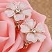 Grace Jun Silver Plated or Gold Plated Opal Flower Shape Clip on Earrings Non Piercing for Women (Gold)