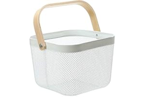 Metal Colander with Handle, Rice Strainer Kitchen Mesh Colander Food Strainer Basket Vegetable Drain Basket for Pasta, Vegeta