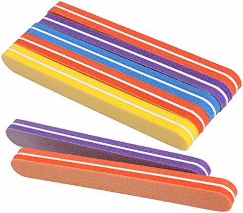 10pcs/lot Double Side Sanding Polishing Nail New Fashion Mix Color Sponge Manicure