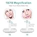 KEDSUM 1X/7X Double Sided LED Lighted Folding Makeup Mirror, Tabletop Dimmable Travel Mirror with Lights, Batteries or USB Charging, 180°Rotation