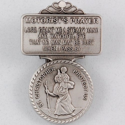 St Christopher Medal Pendant Visor Clip Visor Clips