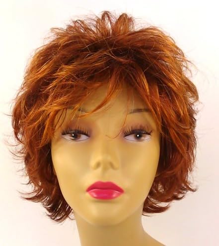 Short Auburn Red Women's Wig โ Quality Kanekalon Synthetic Hair Loss Replacement Natural Looking Fashion