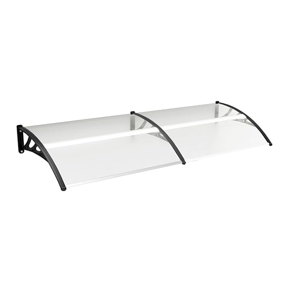 BRAST Vordach 240x90cm 5,5mm Dicke Überdachung Haustür Pultvordach Kunststoff Haustürvordach Türvordach