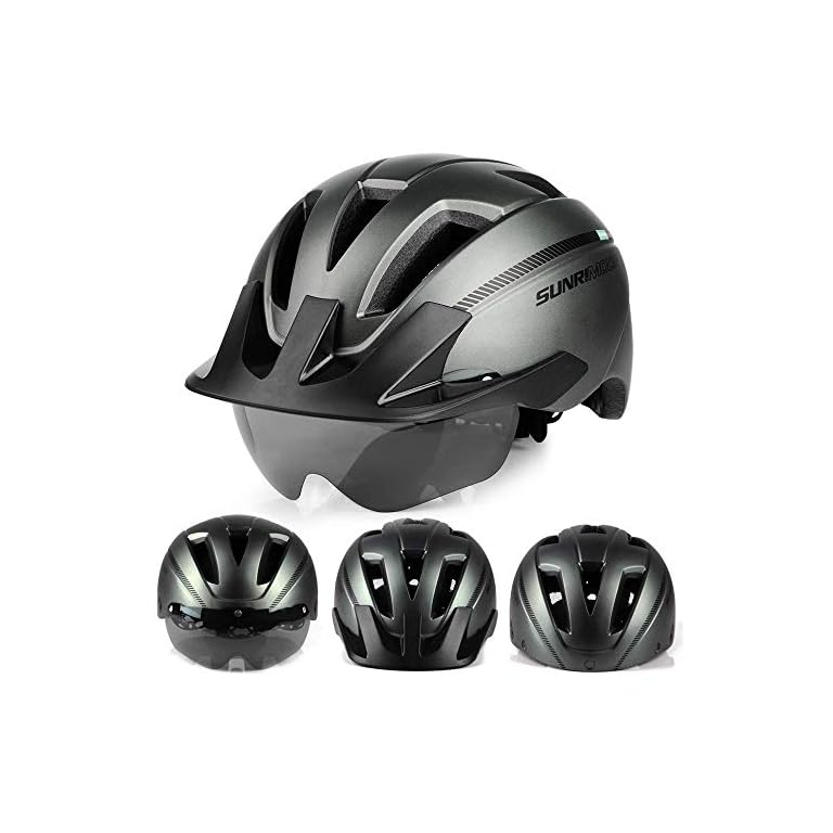 JOYID 3-Pack Magnetic Bike Helmet Visor – Detachable Sun & Wind Guard For Cycling (Transparent, Grey, Multi-Color)