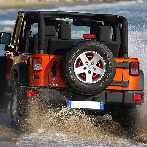 Tire Brake Light, AAIWA Spare Tire 3rd Third Brake Light Rear Wheel Light LED Ring for Jeep Wrangler 2007-2017 JK TJ LJ YJ CJ, 1 Year Warranty