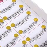 10 Pairs Makeup Natural Lower Bottom Black False Eyelashes Clear Band