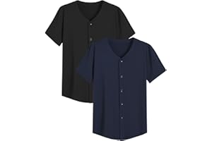 Latuza Men's Bamboo Viscose Button Down Pajama Shirt 2 Pack