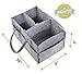 Pandiee Baby Diaper Caddy - Diaper Tote Organizer | Nursery Storage Bin | Portable Car Storage for Diapers Wipes and Toys | Changing Table Organizer | Baby Shower Gift Basket for Newborn Registry