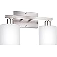 Dekang Bathroom Vanity Light Fixture Over Mirror with Brushed Nickel, Modern 2-Light Wall Sconces Lighting for Bedroom,Living