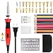 [UL Listed] Wood Burning Kit, Wood Burning Pyrography Pen Kit Tool with Adjustable Temperature Control/Carving/Embossing/Soldering Tips + Stencil + Carving Knife + Stand + Carrying Case