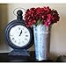 Rustic Metal 13 Inch Galvanized Flower Vase - Set of 2 - French Bucket - Farmhouse Style - Perfect for Fresh and Dried Floral Arrangements for Home and Weddings (Silver)