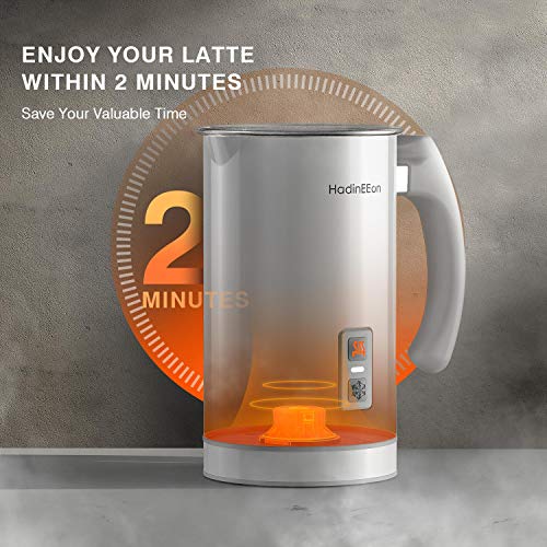 HadinEEon Milk Frother, Stainless Steel 16.9oz/3.4oz Electric Milk