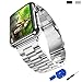 iiteeology Compatible with Apple Watch Band Series 11/10/9/8/7 46mm/45mm, Ultra 3/Ultra 2 49mm, Series 6/5/4 SE 3 44mm, Series 3/2/1 42mm, Stainless Steel Metal Link Band for iWatch - Silver