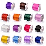 Pandahall 25rolls/bag 0.8mm Elastic Stretch Fibre Wire Jewelry Bracelet Crystal String Cord 10m/roll Mixed Color