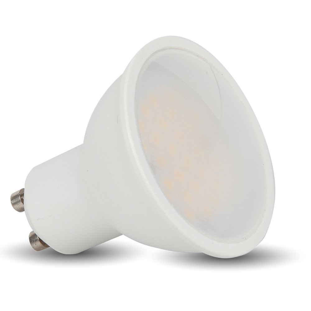 V-TAC 1610 "Warm LED Spotlight Gu10" Glass Cup, Plastic, White, 5W