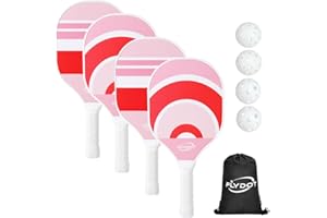 Flydot Pickleball Paddles Set of 4, 4 Indoor&Outdoor Pickleball Balls and 1 Carry Bag, Pickleball Paddles for Beginner&Pro, Pickleball Rackets with Ergonomic Cushion Grip