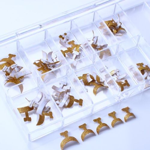 ECBASKET 70 pcs + box Silver Glitter Short French Acrylic False Nails Fake Nail Art Tips
