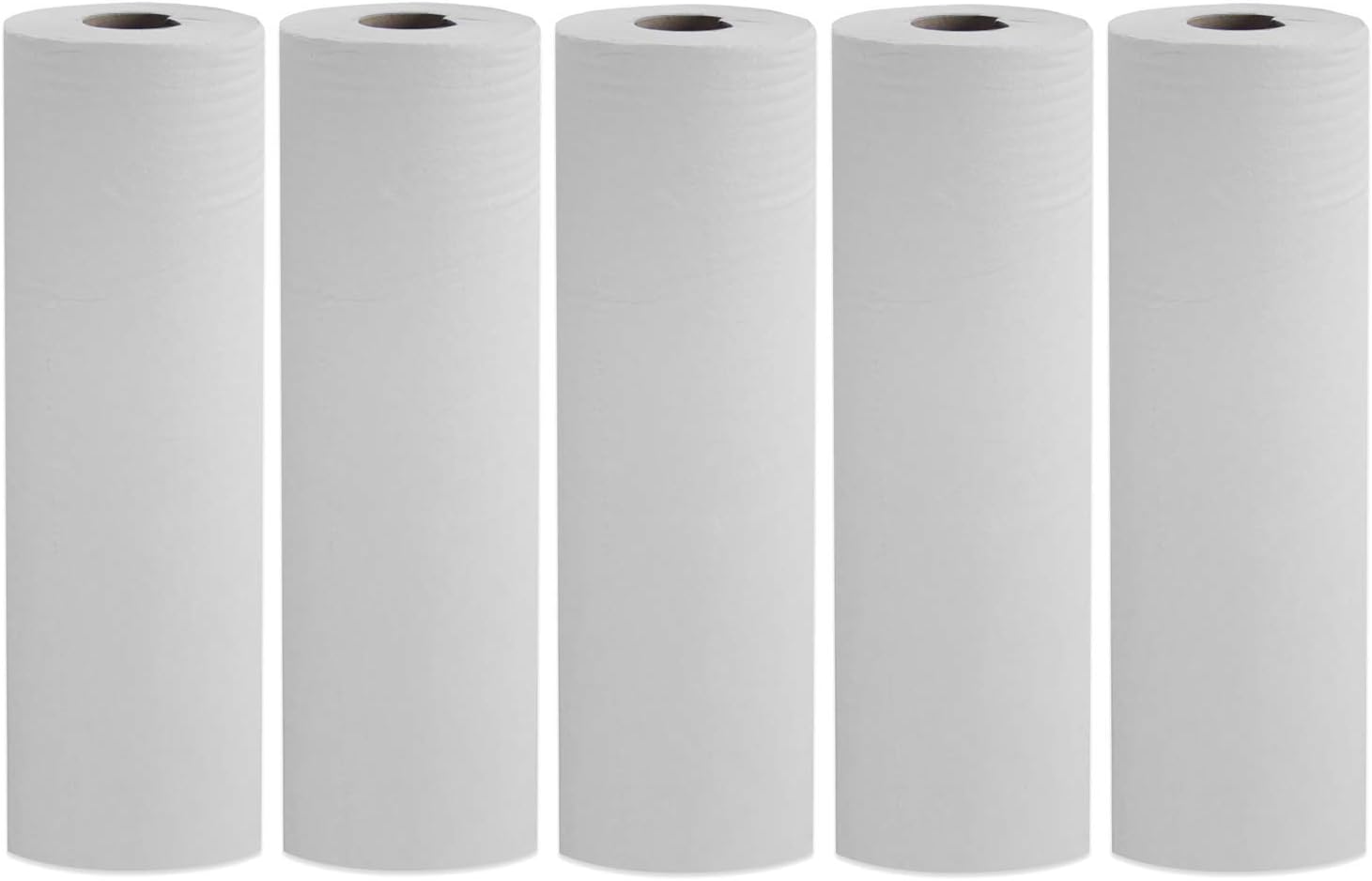 5 x White 2 Ply Hygiene Roll/Wipe. 48cm Wide x 50m Long (19" x 164') Desk Roll from Simply Direct