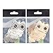 Amazing Value Jewelry Set Kit of 2 Classic Style Necklaces With Cute Black Eyed Owls Pendants On Chains In Silver And Golden Colors By VAGA®