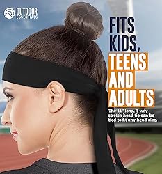 OutdoorEssentials Tie Sweatband Headband Men, Ninja