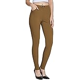 Amoy Women's Dress Jeggings Skinny Pants Stretchy Work Trousers Business Casual Leggings with Pockets Office