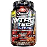 MuscleTech Nitro Tech Power Whey Protein Powder Musclebuilding Formula, Triple Chocolate Supreme, 2 Pounds